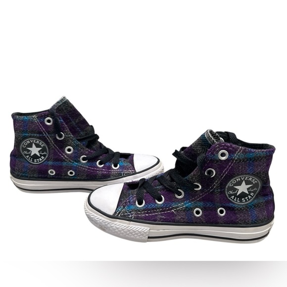 Converse All Star Kid’s Plaid Hi Tops Fabric Sneakers: Size 12 - Picture 1 of 11